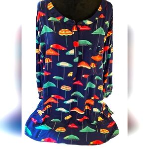 Premise 3X Navy Top With Vibrant Umbrellas
